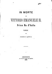 Cover of: In morte di Vittorio Emanuele II, primo re d'Italia: parole