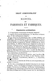 Droit administratif ; ou, Manuel des paroisses et fabriques by Hector Langevin