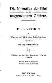 Cover of: Die Mineralien der Eifel und der angrenzenden Gebiete by 