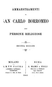 Cover of: Ammaestramenti di San Carlo Borromeo alle persone religiose