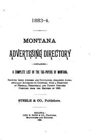 Cover of: Montana Advertising Directory: Containing a Complete List of the Tax-payers ... | 