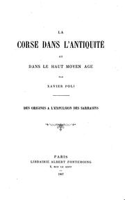 Cover of: La Corse dans l'antiquité et dans le haut moyen age by 