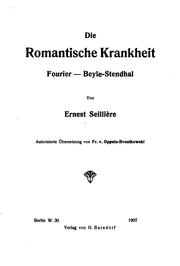 Cover of: Die romantische Krankheit: Fourier--beyle-stendhal