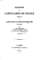 Cover of: Cartulaire de l'église Notre-Dame de Paris by 