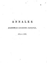 Cover of: Annales Academiae lugduno-batavae