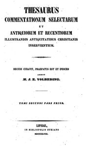 Cover of: Thesaurus commentationum selectarum et antiquiorum et recentiorum: illustrandis antiquitatibus ... by 