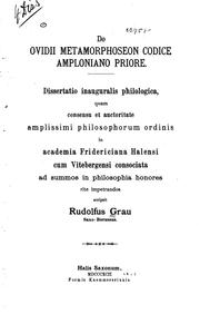 De Ovidii Metamorphoseon codice amploniano priore