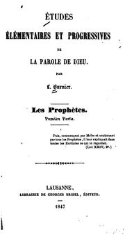 Cover of: Études élémentaires et progressives de la parole de Dieu