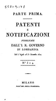 Cover of: Raccolta degli atti dei governi di Milano e di Venezia e delle disposizioni generali emanate ... by 