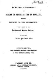 Cover of: An Attempt to Discriminate the Styles of Architecture in England, from the ...