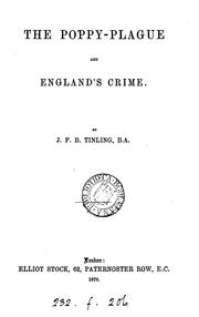 Cover of: The poppy-plague and England's crime