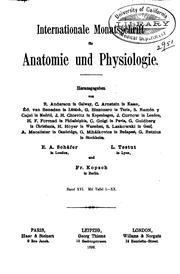 Cover of: Internationale Monatsschrift F�ur Anatomie und Physiologie by 