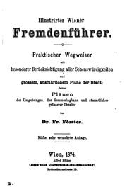 Cover of: Illustrirter Wiener Fremdenführer, praktischer Wegweiser. 11. Aufl by 