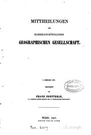 Cover of: Mitteilungen der kaiserlich-königlichen geographischen Gesellschaft by 