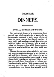 Dinners, Ceremonious and Unceremonious and the Modern Methods of Serving Them by Abby Buchanan Longstreet