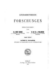 Cover of: Literarhistorische Forschungen by 