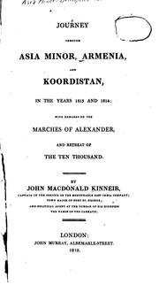 Cover of: Journey Through Asia Minor, Armenia, and Koordistan in the Years 1813 and ...