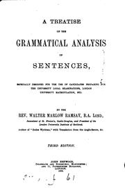 A treatise on the grammatical analysis of sentences by Walter Marlow Ramsay