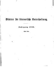 Cover of: Blätter für literarische Unterhaltung by 