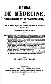 Cover of: Journal de médecine, de chirurgie et de pharmacologie