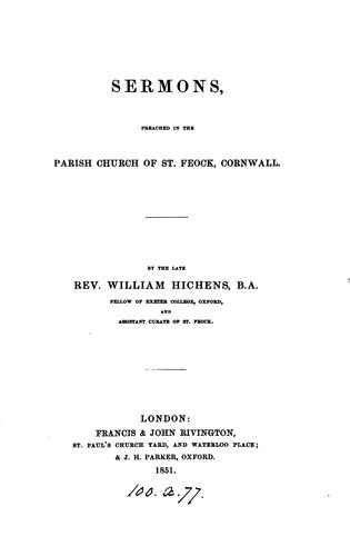 Sermons preached in the parish church of St. Feock, Cornwall by 