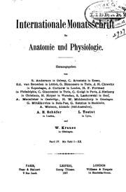 Cover of: Internationale Monatsschrift F�ur Anatomie und Physiologie by 