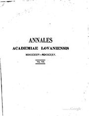 Cover of: Annales Academiae lovaniensis