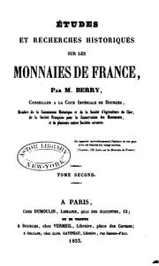 Cover of: Etudes et recherches historiques sur les monnaies de France