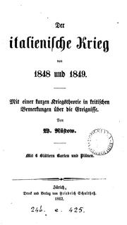 Cover of: Der italienische Krieg von 1848 und 1849 by 