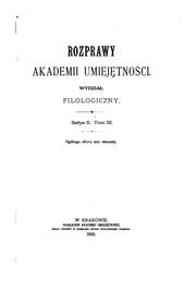 Cover of: Rozprawy Wydziału Filologicznego