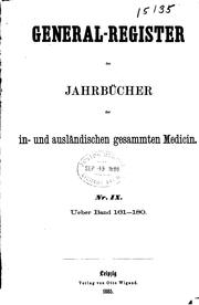 Cover of: Schmidt's Jahrbücher der in- und ausländischen gesammten Medizin by 