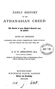 Cover of: Early history of the Athanasian creed. With an appendix containing four ancient commentaries