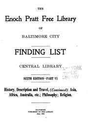 Cover of: Finding List: Central Library