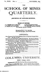Cover of: The School of Mines Quarterly