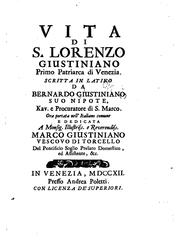 Cover of: Vita di S. Lorenzo Giustiniano ...