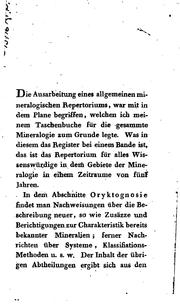 Cover of: Taschenbuch für die gesammte Mineralogie...: Repertorium. 1.-3. Quinquennium ... by [name missing]