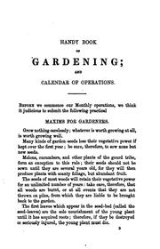 Cover of: Gardening and monthly calendar of operations