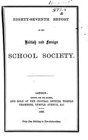 Cover of: Report of the British and Foreign School Society