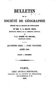 Cover of: Bulletin de la Société de géographie