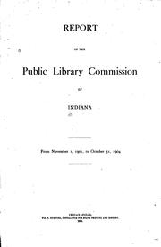 Cover of: Report of the Public Library Commission of Indiana | 