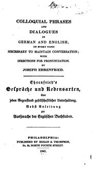 Cover of: Colloquial Phrases and Dialogues in German and English ...