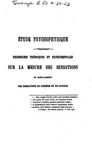 Cover of: Éléments de psychophysique générale & spéciale by 