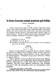 Cover of: De flexura graecorum nominum propriorum apud Ovidium by 