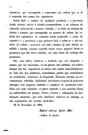 Catalogo dos nomes dos expositores da Segunda Exposição Nacional, 1866 by No name