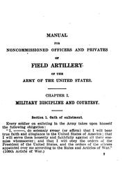 Cover of: Manual for Noncommissioned Officers and Privates of Field Artillery of the ...
