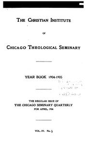 Cover of: Chicago Seminary Quarterly