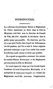 Cover of: Collection des ordonnances et règlements de police en force dans la cité de Montréal: suivie d ...