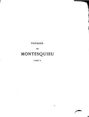 Cover of: Voyages de Montesquieu by 