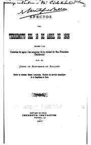 Cover of: Efectos del terremoto del 18 de abril sobre los cañerias de agua i las acequias de la Ciudad de ...