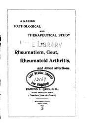 A Modern pathological and therapeutical study of rheumatism, gout ... by Edmond Louis Gros